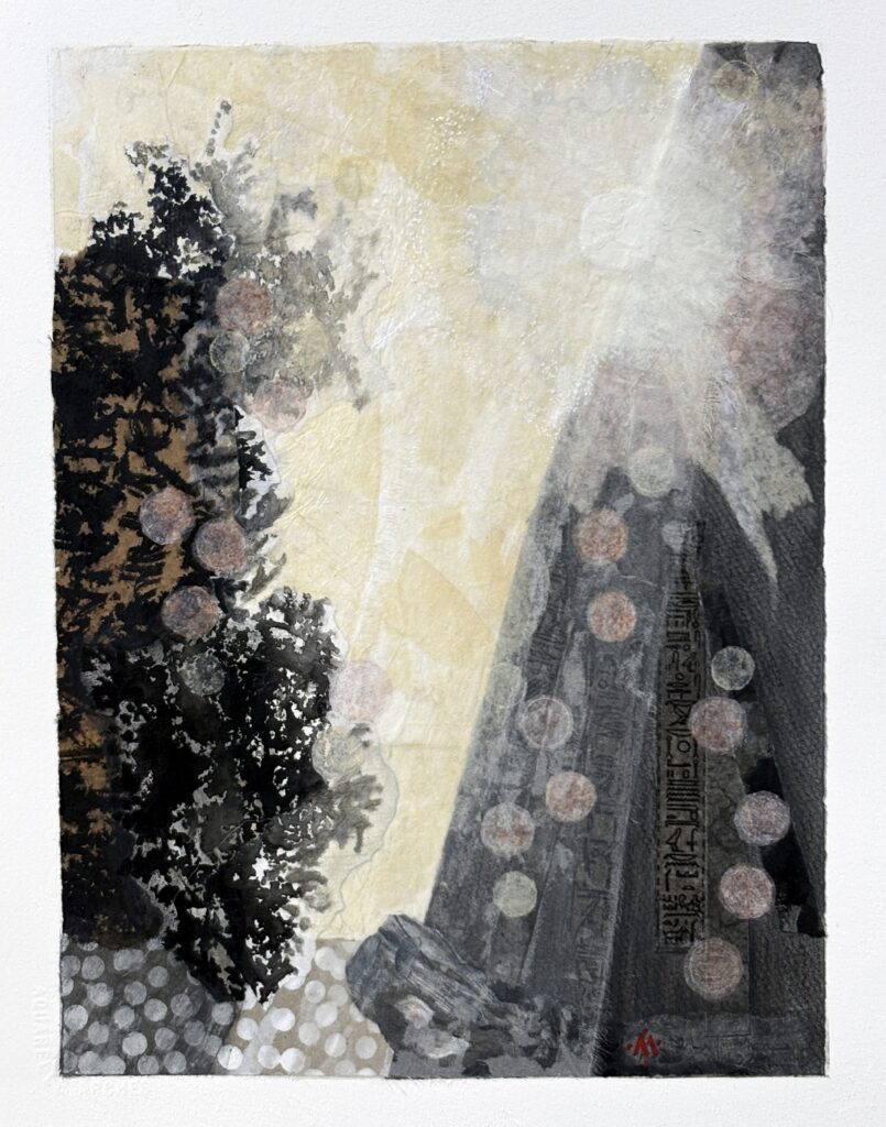 torn-paper collage: eremos (desert)