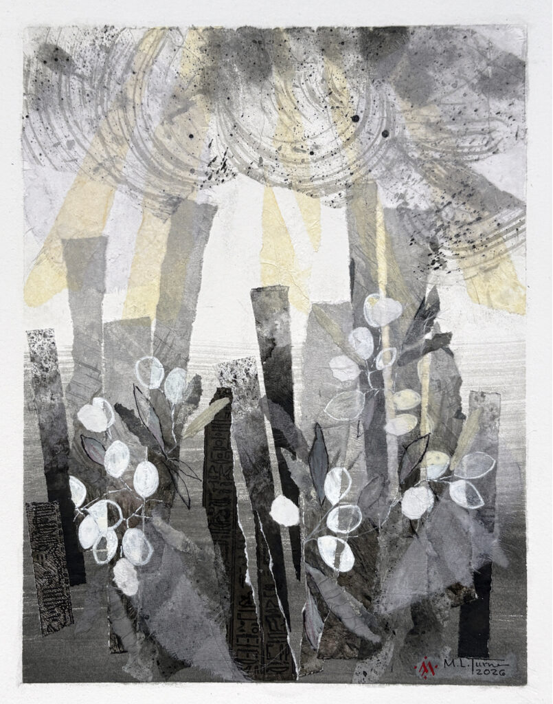 torn-paper collage: nile in the heavens