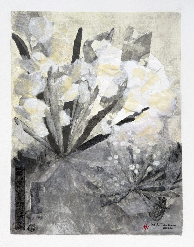torn-paper collage: radiant dawn