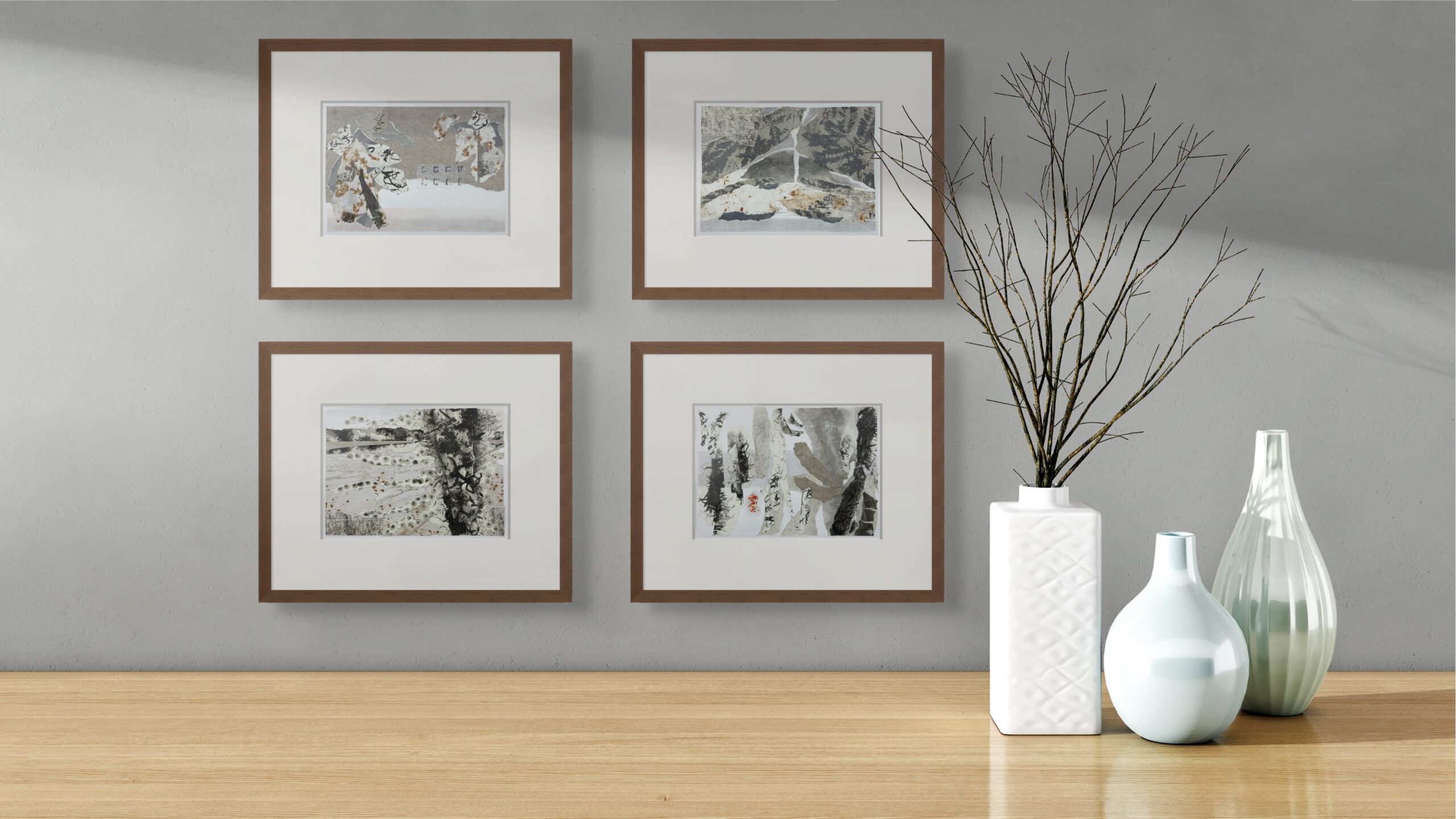 Visualization of four small collages by Martha Lee Turner.